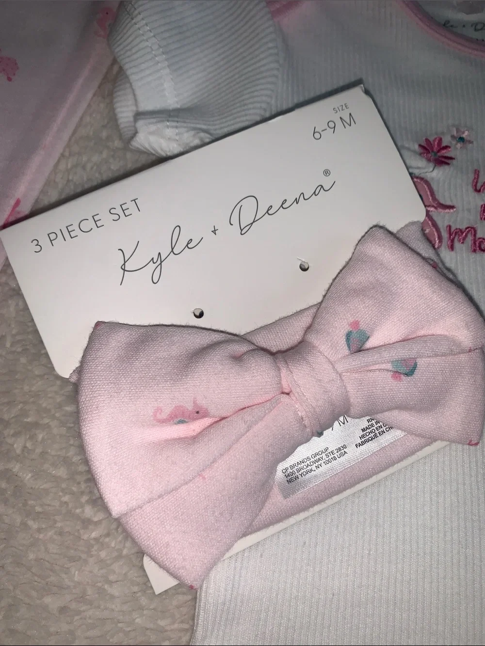 NWT Kyle & Deena 3pc Seahorse Ocean Life Set 6-9w/ Matching Bow Headband